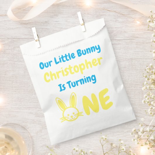 Little Bunny Boy 1st Birthday Bedankzakje (Geknipt)