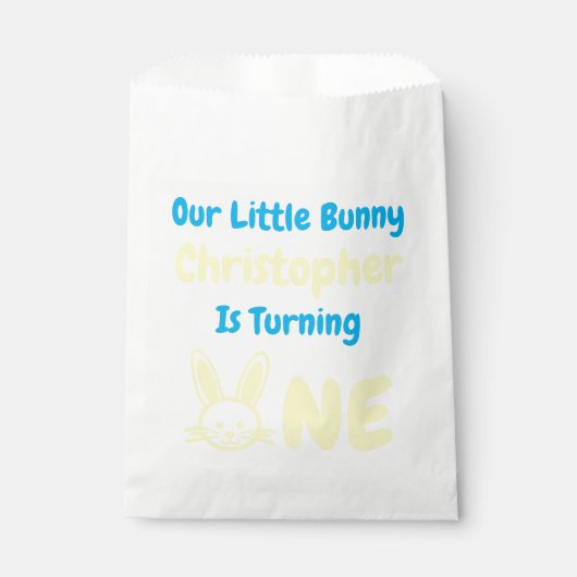 Little Bunny Boy 1st Birthday Bedankzakje (Voorkant)