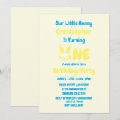 Little Bunny Boy 1st Birthday Kaart (Voorkant / Achterkant)