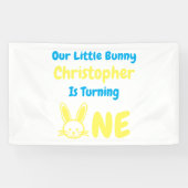 Little Bunny Boy 1st Birthday Spandoek (Horizontaal)