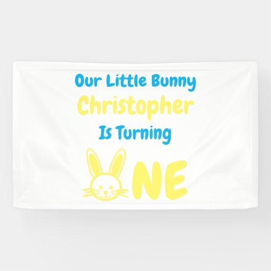 Little Bunny Boy 1st Birthday Spandoek (Horizontaal)