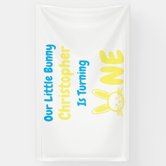 Little Bunny Boy 1st Birthday Spandoek (Verticaal)