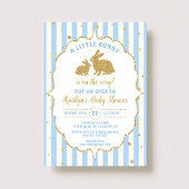 Little Bunny Boys Easter Baby shower Invitation Kaart