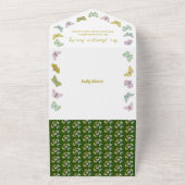 Little Bunny Butterfly One Birthday Baby shower All In One Uitnodiging (Buitenkant)