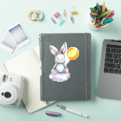Little Bunny Cute Animal Oranje Grey Sticker (iPad Cover)
