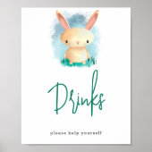 Little Bunny - Drinken Poster (Voorkant)
