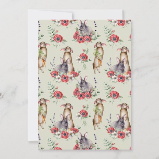 Little Bunny Ear Floral Green Drive-by Baby shower Kaart (Achterkant)