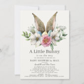 Little Bunny Ear Floral Pink Baby shower by Mail Kaart (Voorkant)