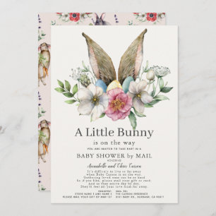 Little Bunny Ear Floral Pink Baby shower by Mail Kaart