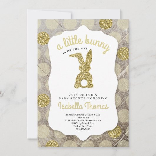 Little Bunny Easter Baby shower genderneutraal Kaart (Voorkant)