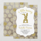 Little Bunny Easter Baby shower genderneutraal Kaart (Voorkant / Achterkant)