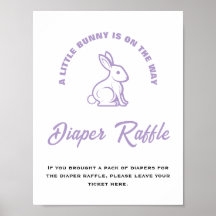 Little Bunny Easter Baby shower Luier Raffle Sign