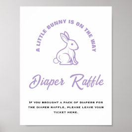 Little Bunny Easter Baby shower Luier Raffle Sign Poster