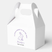 Little Bunny Easter Baby shower Wit Paarse Cool Bedankdoosjes (Voorkant)