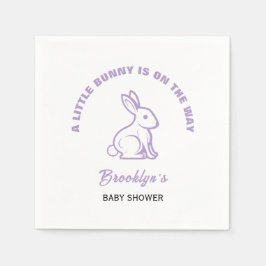 Little Bunny Easter Baby shower Wit Paarse Cool Servet