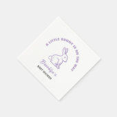 Little Bunny Easter Baby shower Wit Paarse Cool Servet (Hoek)