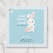 Little Bunny Easter Checkered Baby shower Bedankjes Labels (Voorkant)