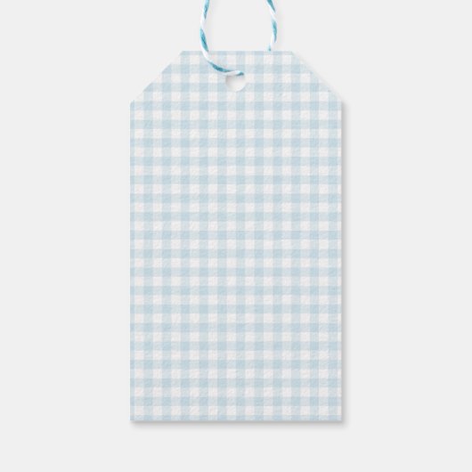 Little Bunny Easter Checkered Baby shower Cadeaulabel (Achterkant)
