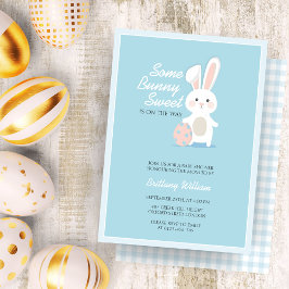 Little Bunny Easter Checkered Baby shower Kaart