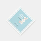 Little Bunny Easter Checkered Baby shower Servet (Hoek)