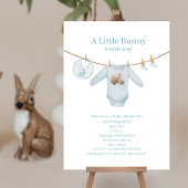 Little Bunny Easter Clothes Blue Boy Baby shower Kaart