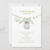 Little Bunny Easter Clothes Green Boy Baby shower Kaart (Voorkant)