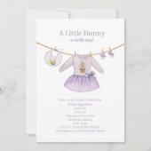 Little Bunny Easter Paarse Meisje Baby shower Kaart (Voorkant)