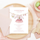 Little Bunny Easter Pink Girl Kleding Baby shower Kaart