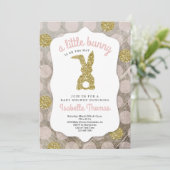 Little Bunny Easter Theme Baby shower voor Meisje Kaart (Staand voorkant)