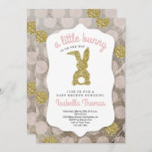 Little Bunny Easter Theme Baby shower voor Meisje Kaart (Voorkant / Achterkant)