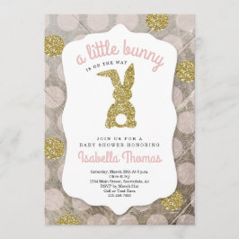 Little Bunny Easter Theme Baby shower voor Meisje Kaart