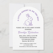 Little Bunny Easter White Paarse Cool Baby shower Kaart (Voorkant)