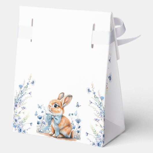 Little Bunny en Blue Wildflowers Baby shower Bedankdoosjes (Achterkant)