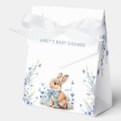 Little Bunny en Blue Wildflowers Baby shower Bedankdoosjes (Voorkant)