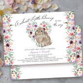 Little Bunny Floral Love Heart Baby Sprinkle Kaart