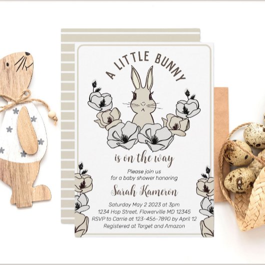 Little Bunny Gender Neutral Baby shower Kaart