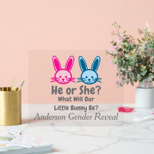 Little Bunny Gender onthulling Acryl Bord (Huwelijk)