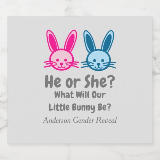 Little Bunny Gender onthulling Bier Etiket (Enkel label)