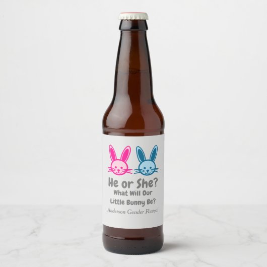 Little Bunny Gender onthulling Bier Etiket (Voorkant)
