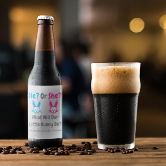 Little Bunny Gender onthulling Bier Etiket