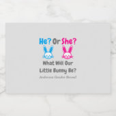 Little Bunny Gender onthulling Likeurfles Etiket (Enkel label)