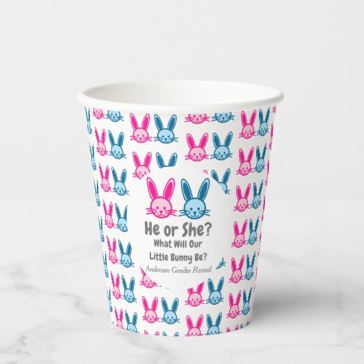 Little Bunny Gender onthulling Papieren Bekers (Voorkant)