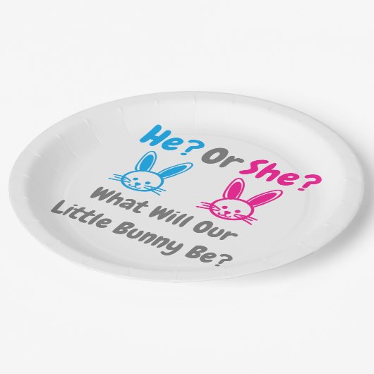 Little Bunny Gender onthulling Papieren Bordje (Gekanteld)