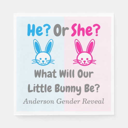 Little Bunny Gender onthulling Servet (Voorkant)