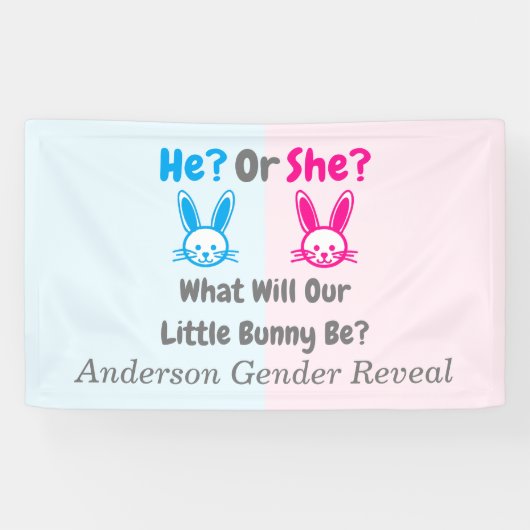 Little Bunny Gender onthulling Spandoek (Horizontaal)
