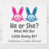 Little Bunny Gender onthulling Sparkling Wijnetiket (Enkel label)