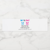 Little Bunny Gender onthulling Waterfles Etiket (Enkel label)