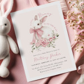 Little Bunny Girl Baby shower Uitnodiging