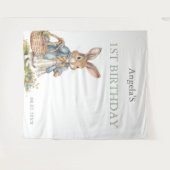 Little Bunny Greenety Meisje Eerste Verjaardagsfee Wandkleed (Voorkant (horizontaal))