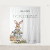 Little Bunny Greenety Meisje Eerste Verjaardagsfee Wandkleed (Voorkant)